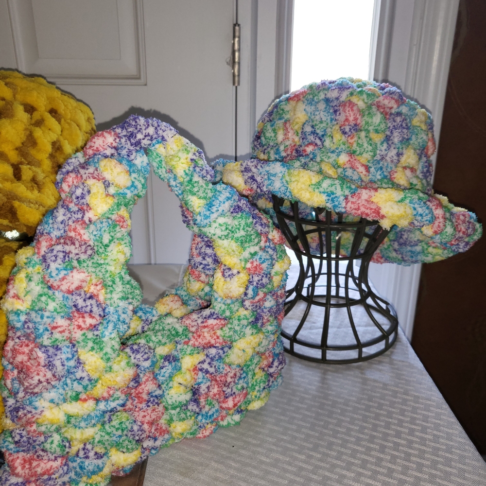 Colorful Knit Hat and Bag Set